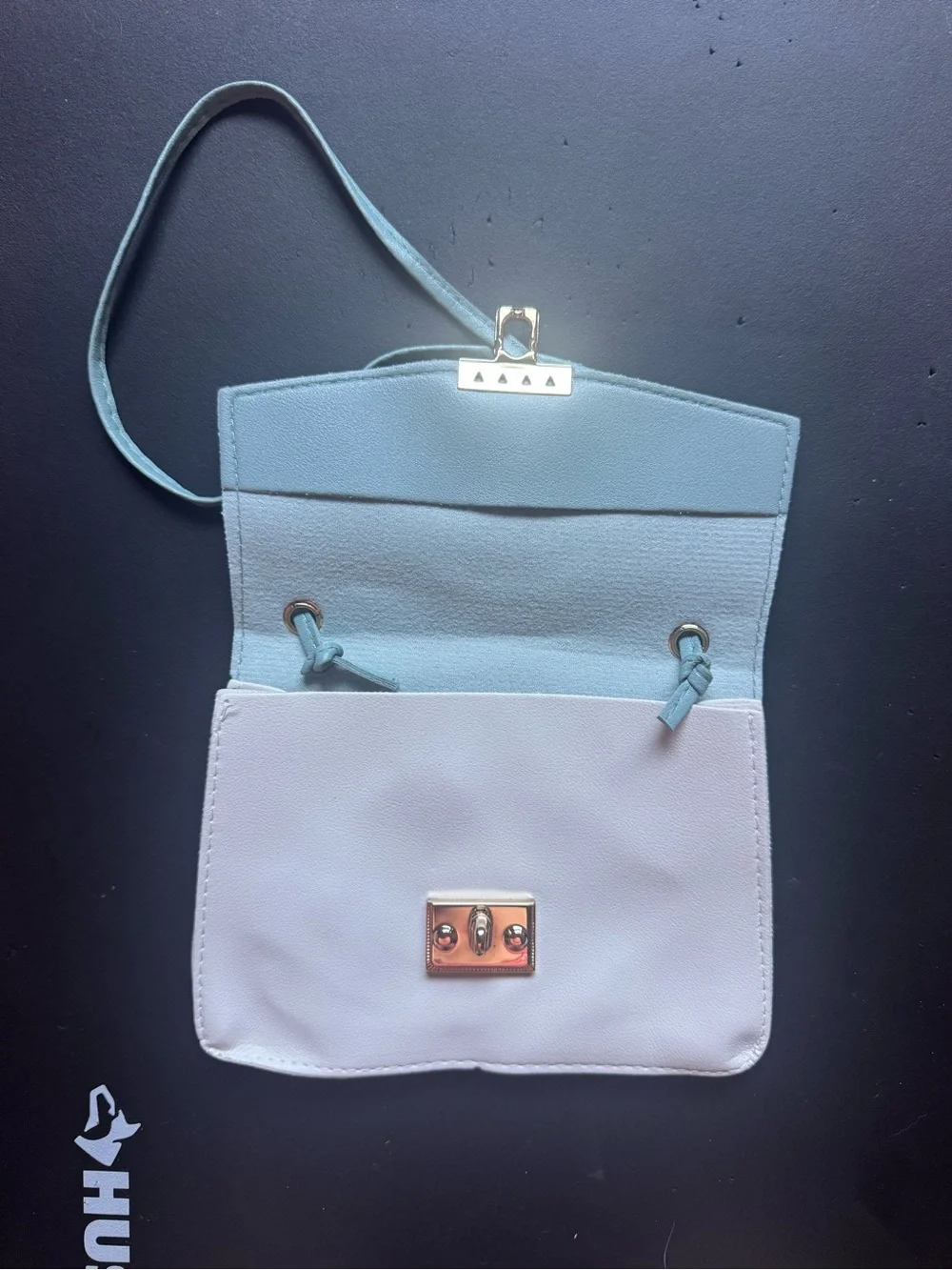 Hello Kitty Light Blue & White Kids Shoulder Bag with Pink Bow Accent
